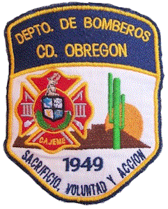 Parche oficial del H. Cuerpo de Bomberos Cajeme, de Ciudad Obregn, Sonora, Mxico