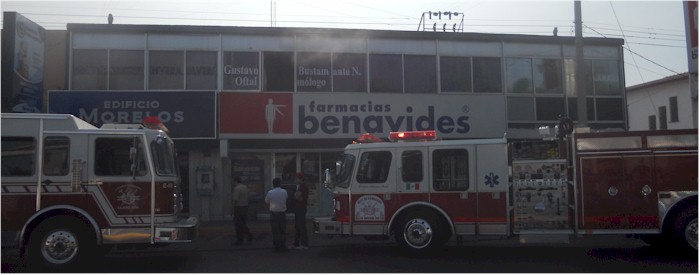 Incendio en Clinica calle Sonora entre Hidalgo y Allende