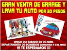 Venta de garage el 28 de Abril a beneficio de Andrs Arche