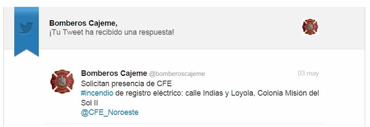 Tweet CFE Noroeste - 1